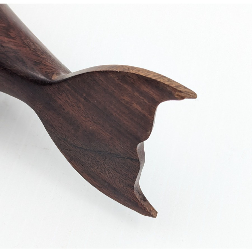 Set 2 Vintage Hand Carved Ironwood Dolphin Sculptures Figures Dolphins 9" and 5" - Picture 10 of 12